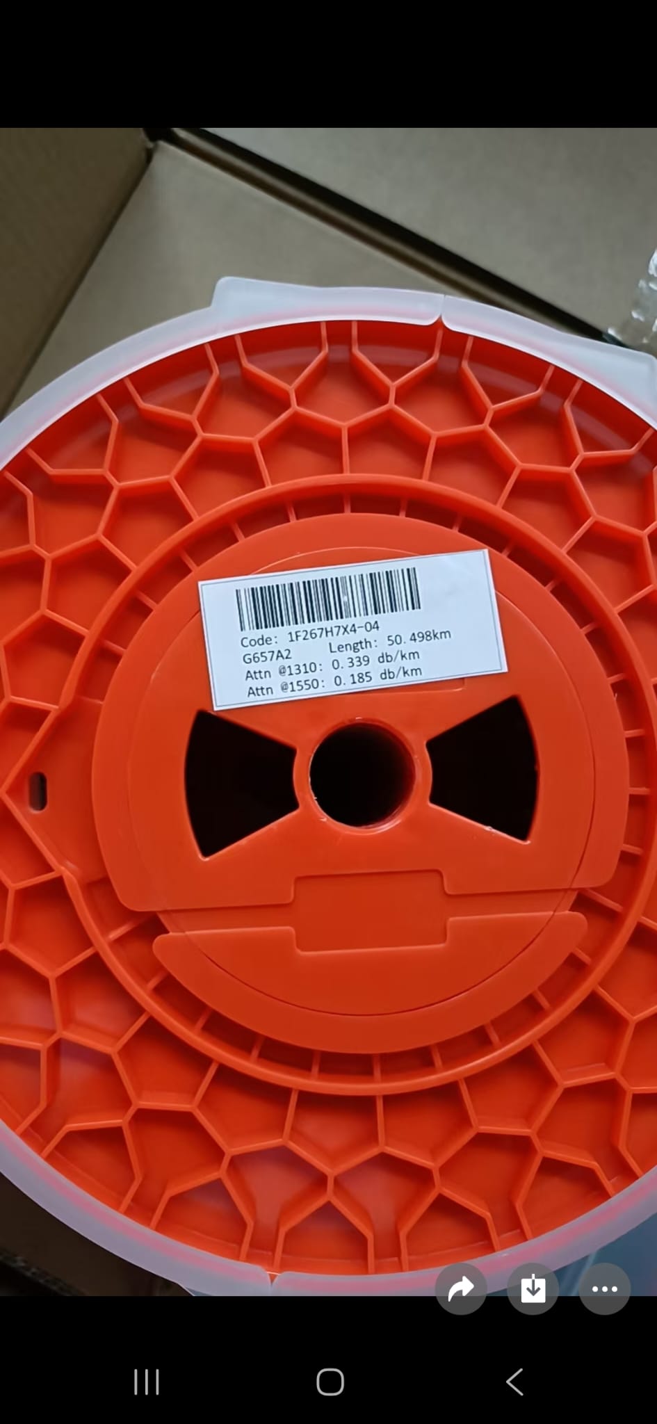 G657.A2 bulk fiber 50.4km 60.4km spools