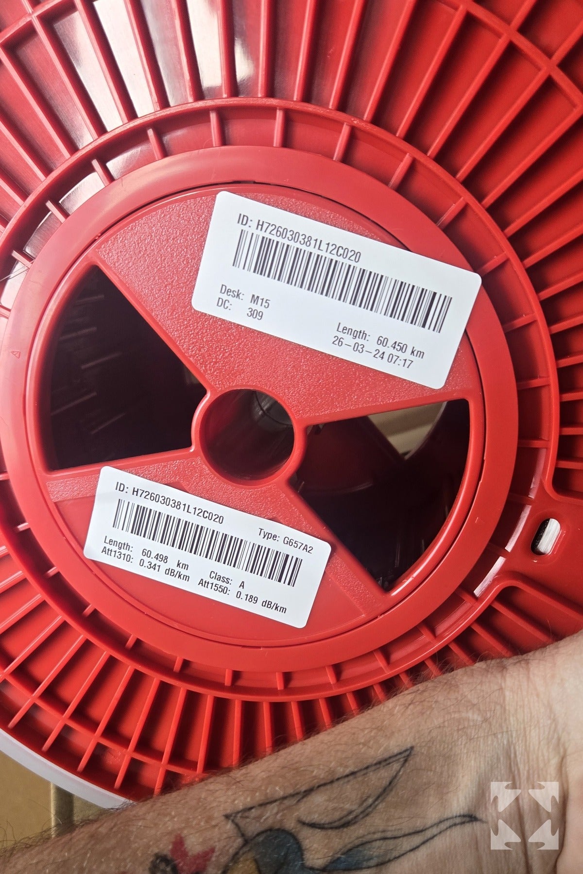 G657.A2 bulk fiber optic 50.4km / 60.4km spools